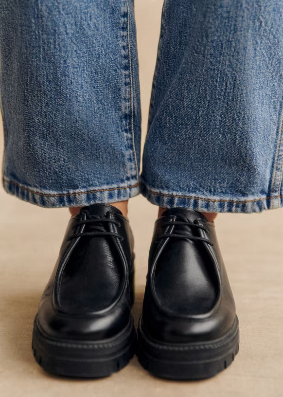 Markus Derbies - Glossy Black - Bovine leather - Sézane | Sezane - UK