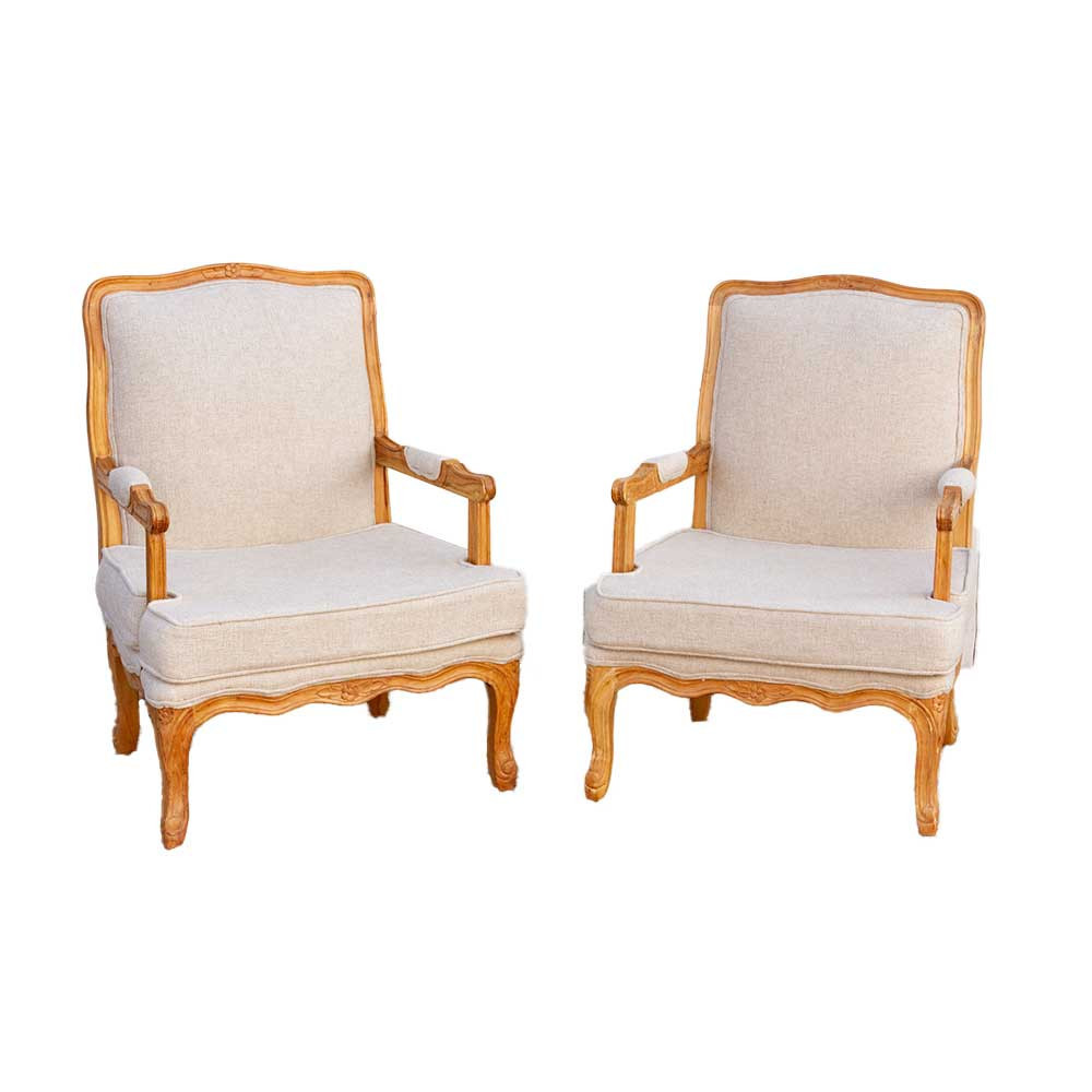 Pair of French Upholstered Arm Chair - de-cor | One Kings Lane