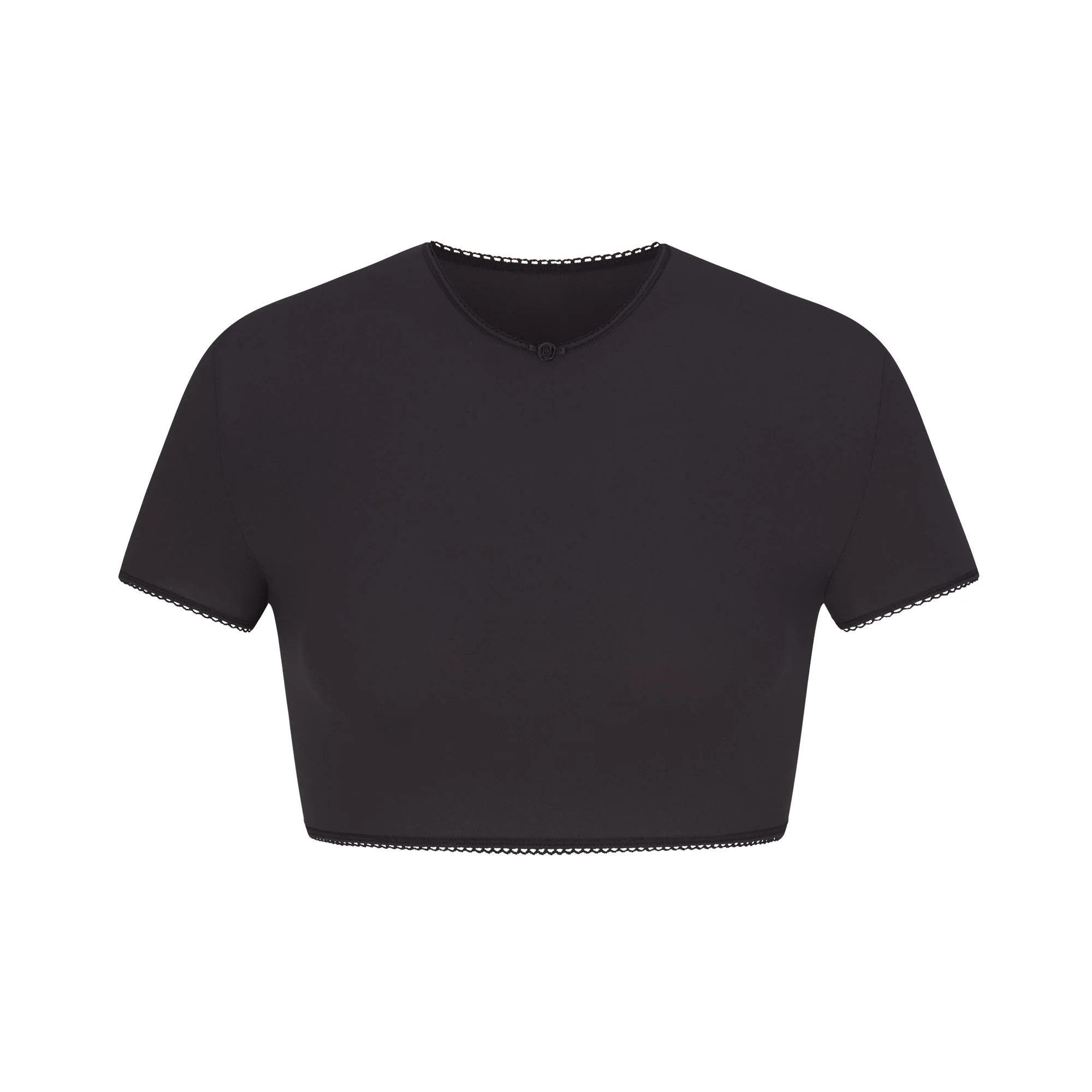 PICOT TRIM SUPER CROPPED T-SHIRT | SKIMS (US)