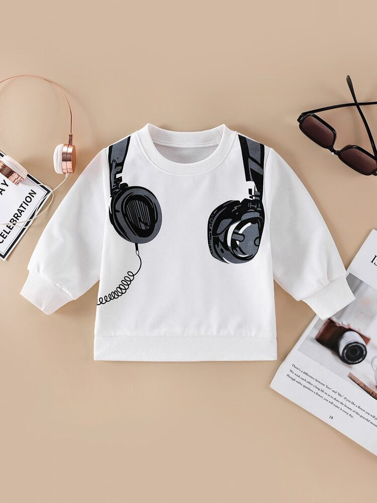 Baby Boy Headset Print Sweatshirt | SHEIN