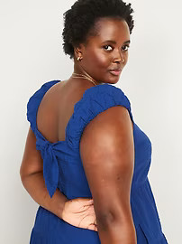 Tiered Seersucker All-Day Maxi Dress for Women | Old Navy (US)