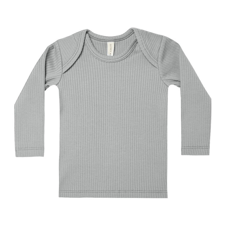 Ribbed Long Sleeve Lap Tee, Dusty Blue | SpearmintLOVE