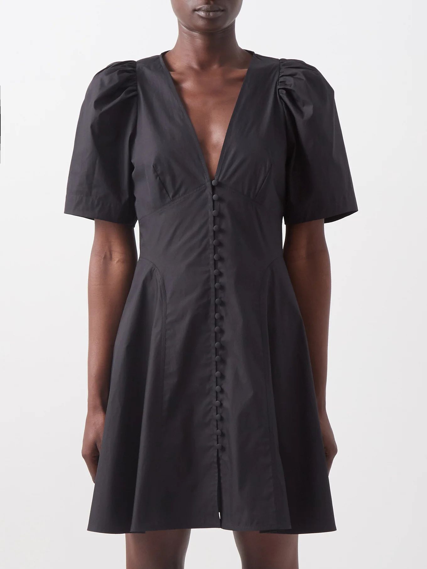 Rosanna puff-sleeve cotton-poplin mini dress | Three Graces London | Matches (US)