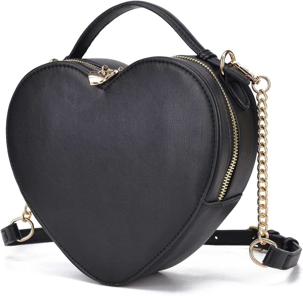 lola mae Heart Shape Satchel Crossbody Purse for women Zip Around Shoulder Bag | Amazon (US)
