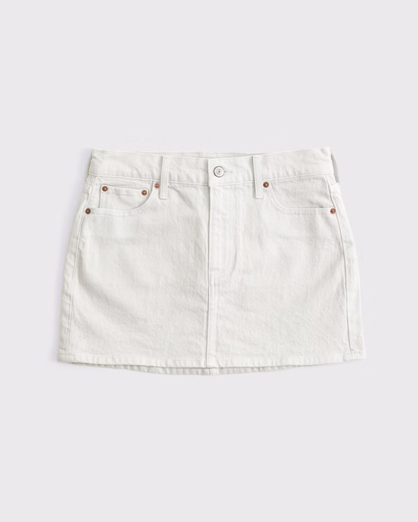 Mid Rise Denim Mini Skirt | Abercrombie & Fitch (US)
