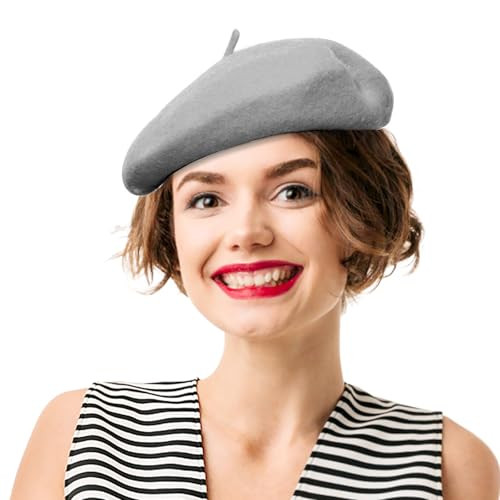 Wool Berets for Women - Classic French Beret Hats for Women and Kids, Solid Color Artist Style | Amazon (US)