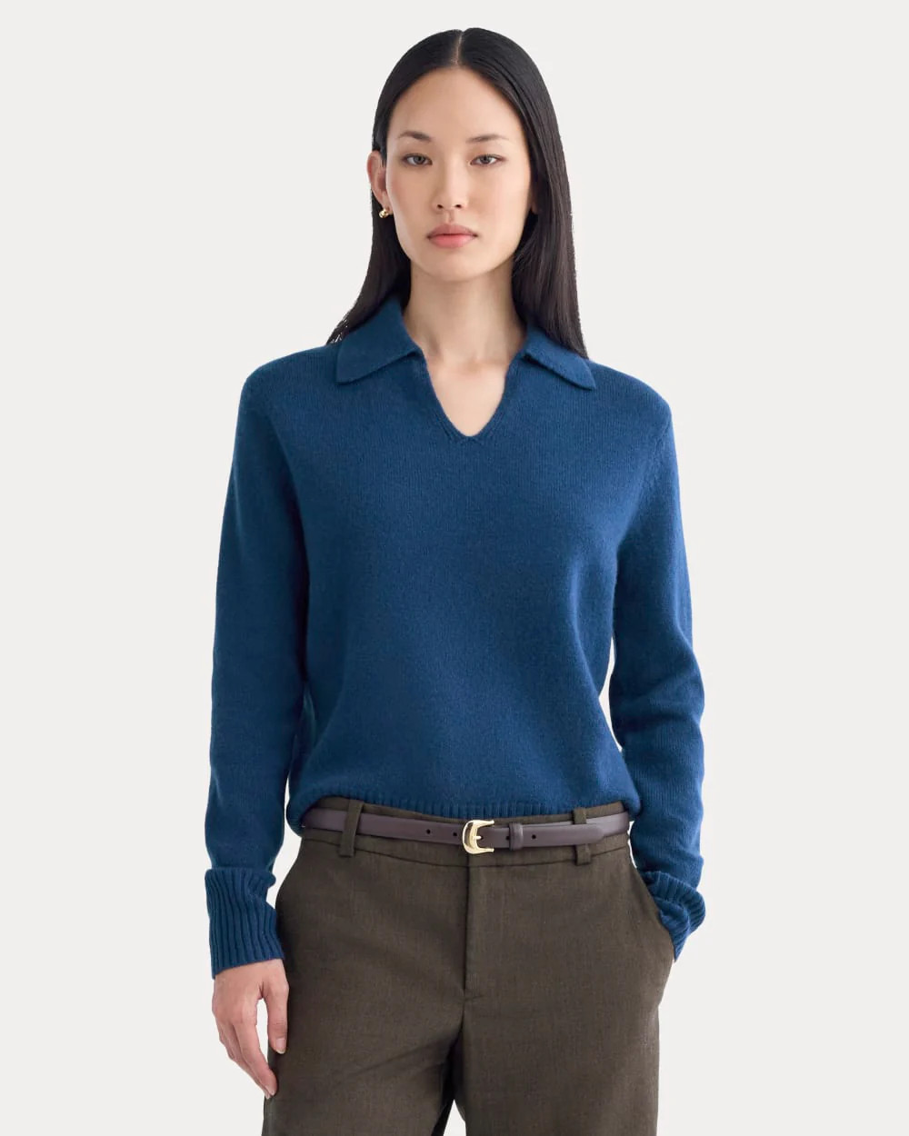 Cashmere Polo Sweater | Deep Lazuli Blue | Everlane