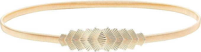 BABEYOND Metal Waistband Skinny Belt Adjustable Waist Strap Belt for Dress | Amazon (US)