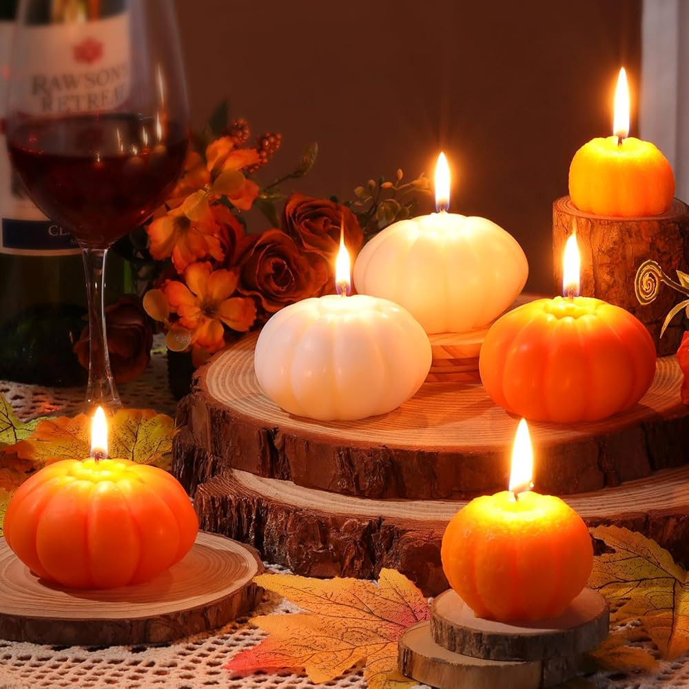 6 Pcs Fall Pumpkin Candles Thanksgiving Pumpkin Shaped Candle Decor Halloween Home Decoration Sce... | Amazon (US)