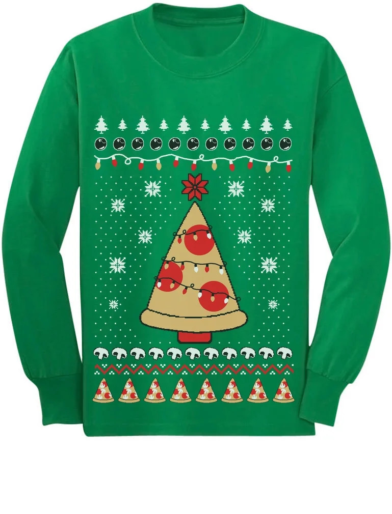Tstars Boys Unisex Ugly Christmas Sweater Pizza Tree Kids Christmas Gift Funny Humor Holiday Shir... | Walmart (US)
