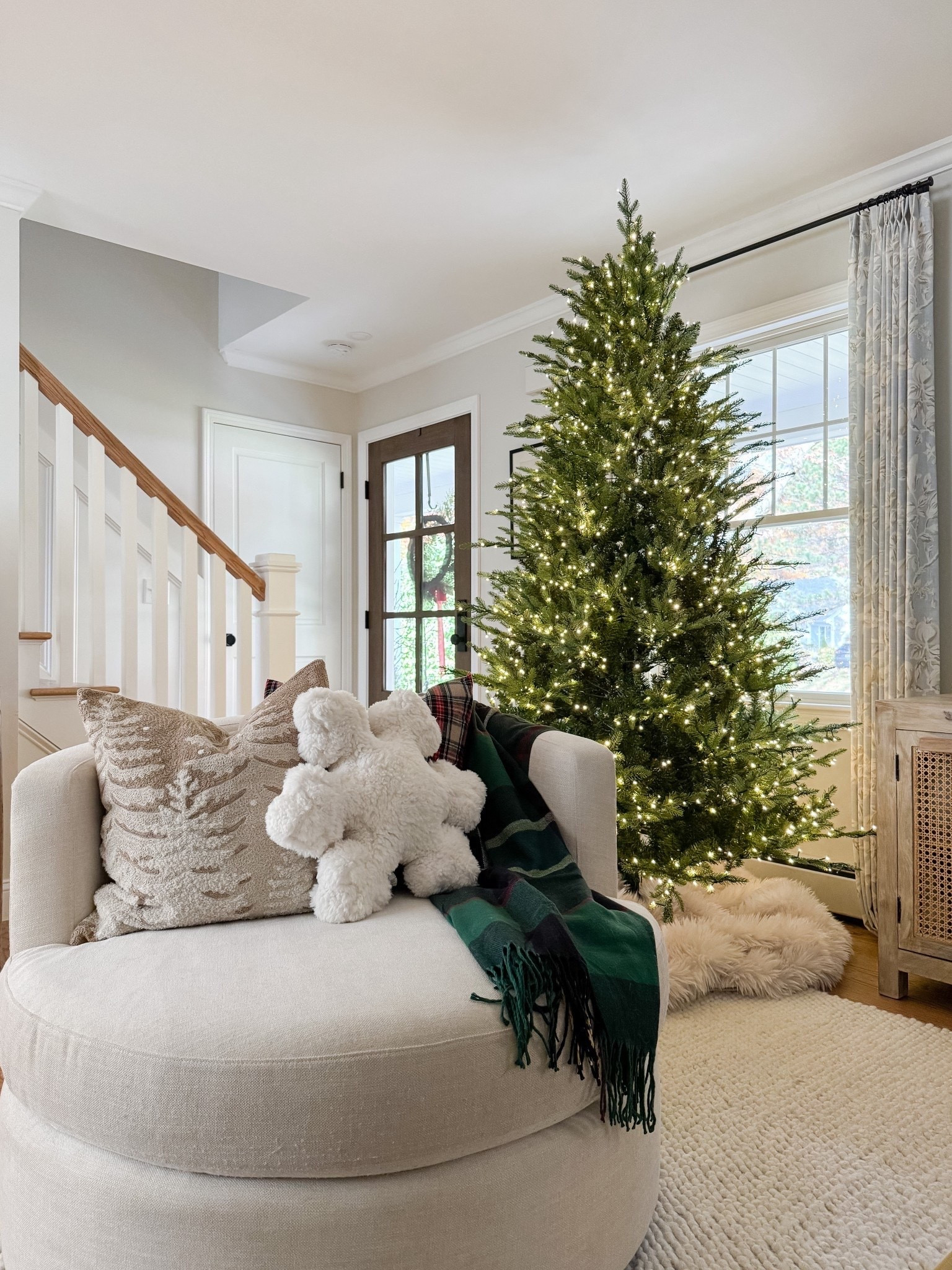 Classic Christmas living room styling holiday home decor home favorites cozy Christmas tree styling neutral home coastal decor sherricalnanhome

#LTKHome