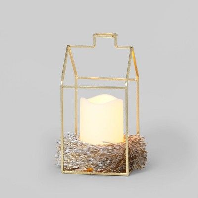 9in Metal Lantern with Wreath - Wondershop™ | Target