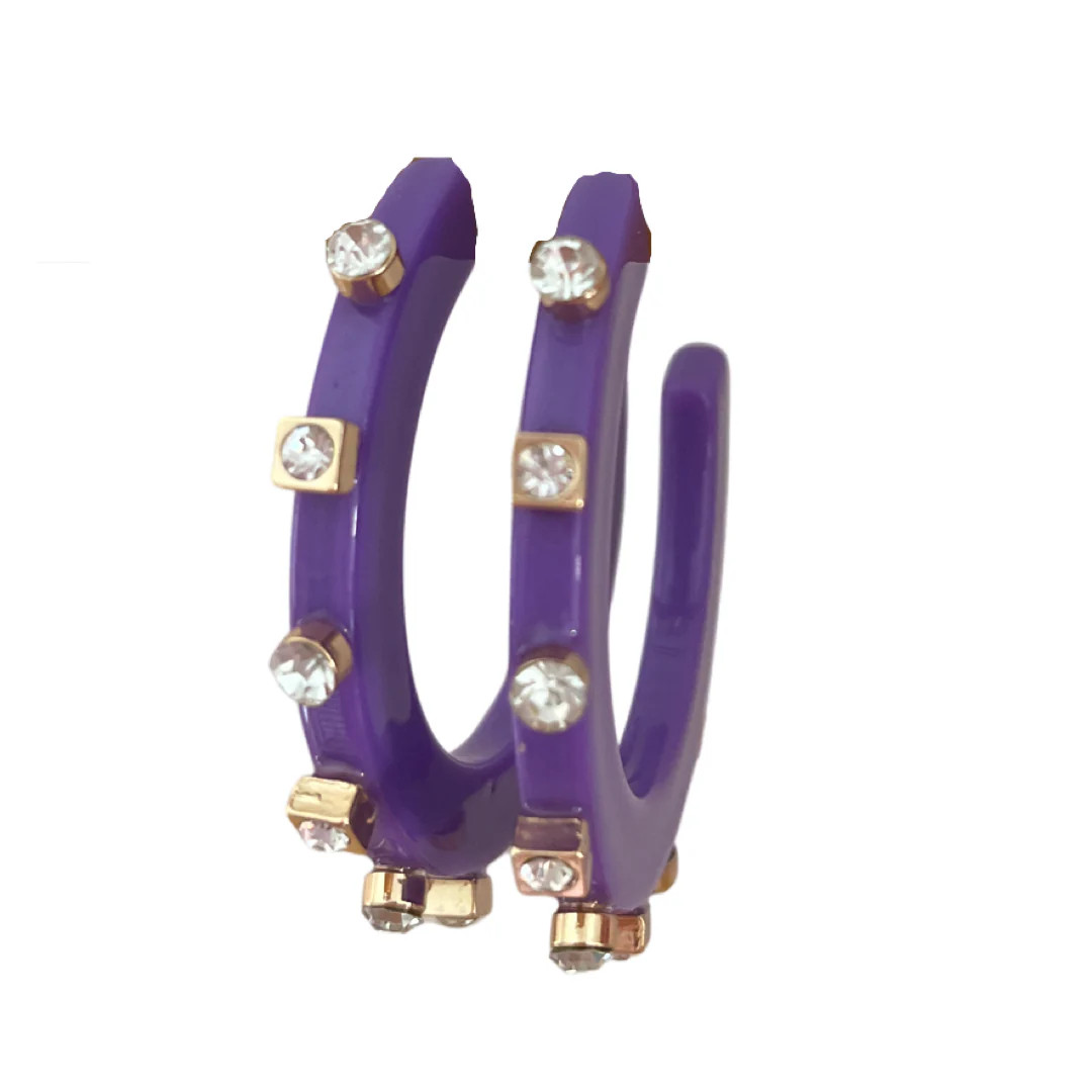 City Girl Jewel Hoop - Purple | Smith and Co. Jewel Design