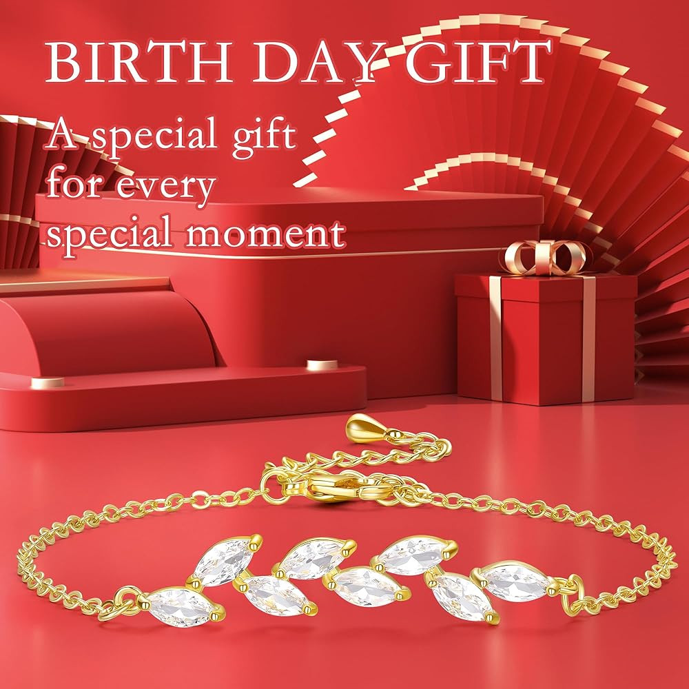 Gold Bracelet for Women,Silver Plated Tennis Bracelet Cubic Zirconia Classic Bracelet Dainty 14k ... | Amazon (US)