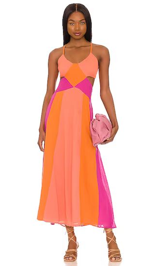 Cut-Out Dress in Coral Color Combo | Revolve Clothing (Global)