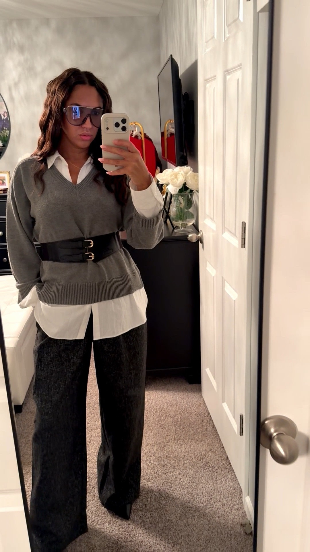 Pairing old and new pieces to create a fresh stylish look. This shirt from VICI and belt from Amazon give my tweed wide leg Zara pants a stunning updated feel. Structured layers are having a major moment this season and this is a great way to pull it all together. I found similar items  at H&M and linked them here.

#LTKWorkwear #LTKootd #LTKOver40
