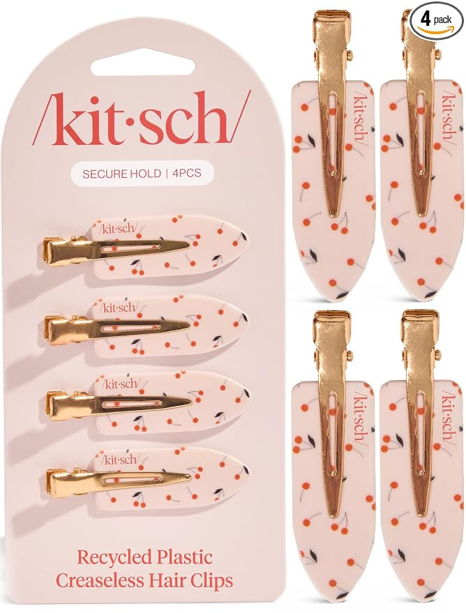 Kitsch Creaseless Hair Clips for Women - No Crease, No Bend Hair Clips for Styling, Bangs, Makeup... | Amazon (US)