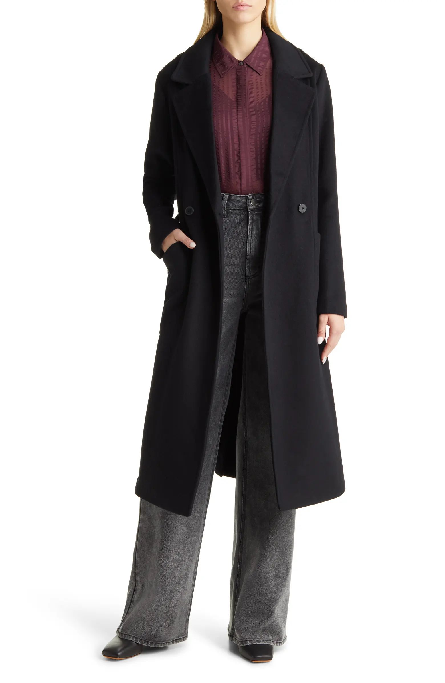 Halogen® Belted Wool Blend Coat | Nordstrom | Nordstrom Canada