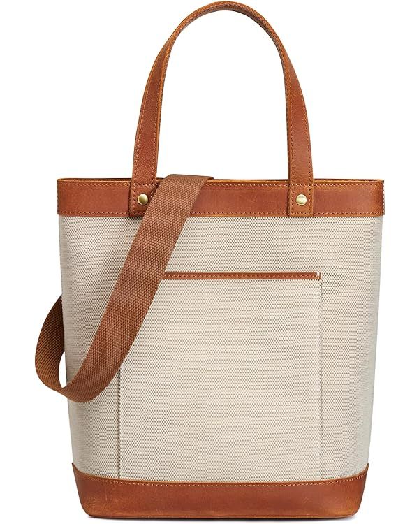 S-ZONE Canvas Leather Tote Bag for Women Designer Crossbody Handbag Satchel Shoulder Purses Top H... | Amazon (US)