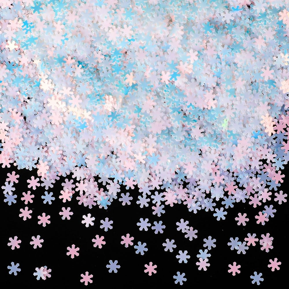 Janinka 3.5 oz/100 g Christmas Snowflake Confetti Decoration 6 mm Snowflake Glitter Sequins Holid... | Amazon (US)