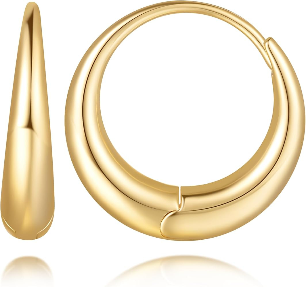 14K Gold Hoop Earrings for Women Gold Hoop Earrings for Women Hoops Earring for Womens Classic Mi... | Amazon (US)