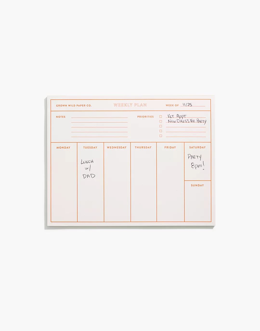 Grown Wild Paper Co. Weekly Planner | Madewell