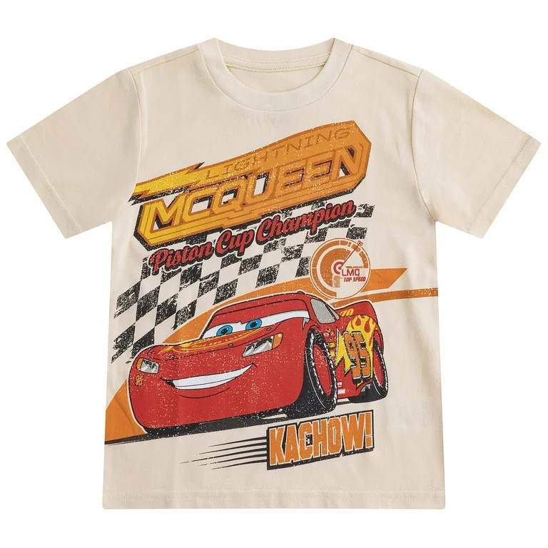 Disney Cars Lightning McQueen Short Sleeve T-Shirt (Boys), Sizes 2T-7 | Walmart (US)