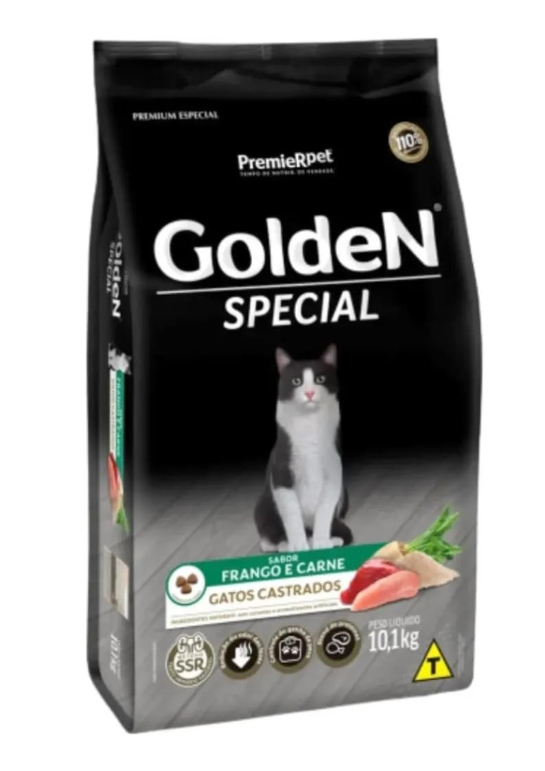 Ração Golden Special Gatos Castrados Frango e Carne 10.1kg | Amazon (BR)