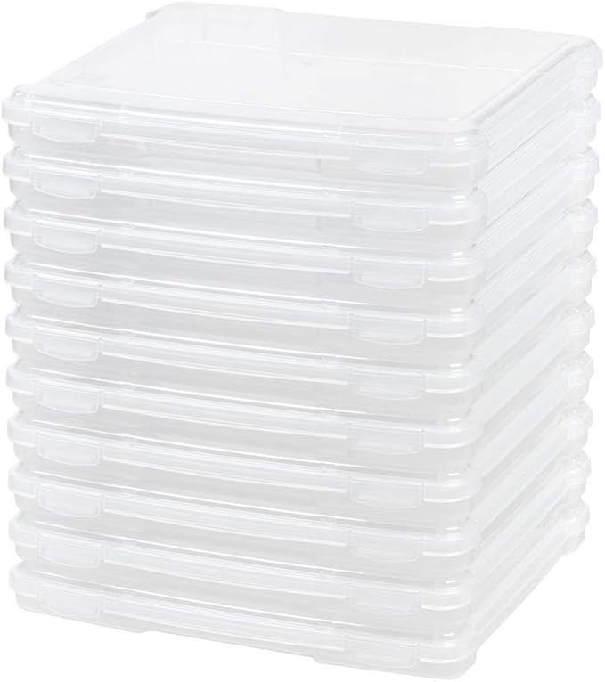 IRIS USA 8.5" x 11" Thin Plastic Portable Project Storage Case with Snap-Tight Closure Latch, 10-... | Amazon (US)