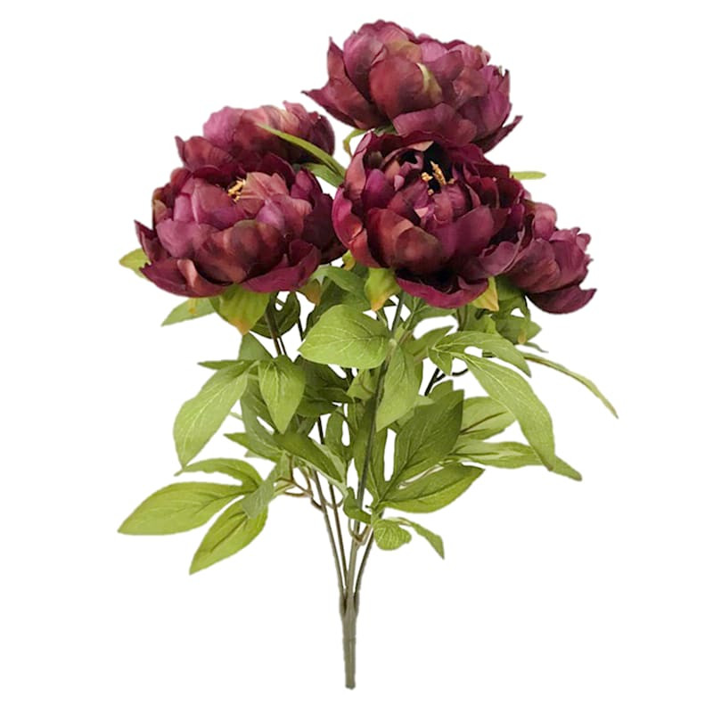 Burgundy Peony Floral Bush, 19x12 | At Home