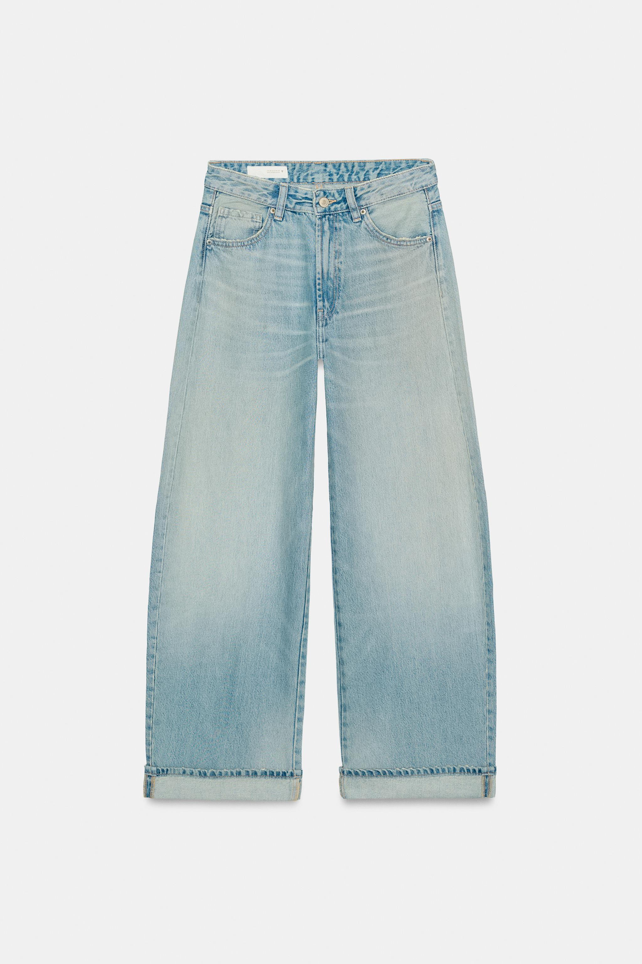 TRF BAGGY FOLDED JEANS | Zara UK