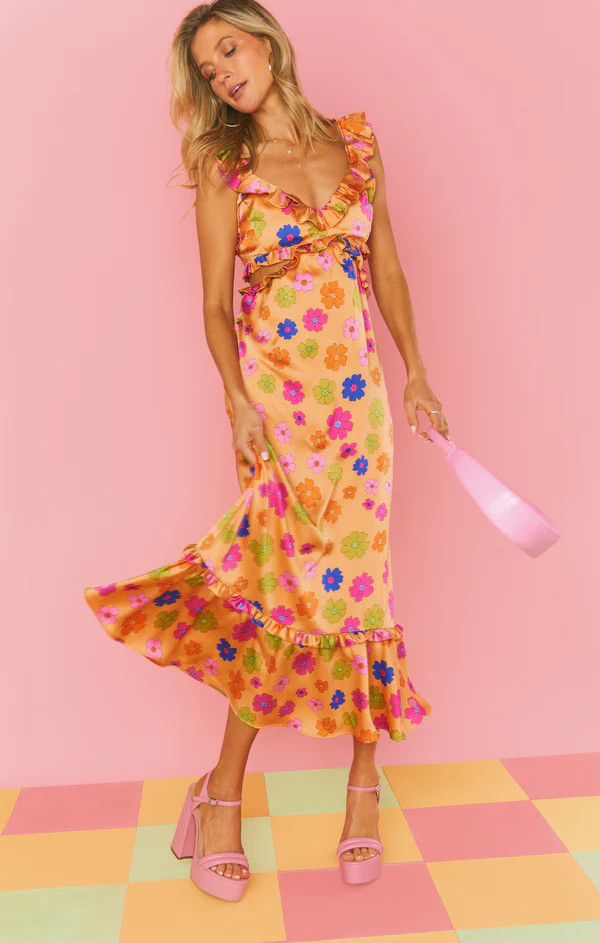 Lane Midi Dress ~ Poppin Poppy | Show Me Your Mumu