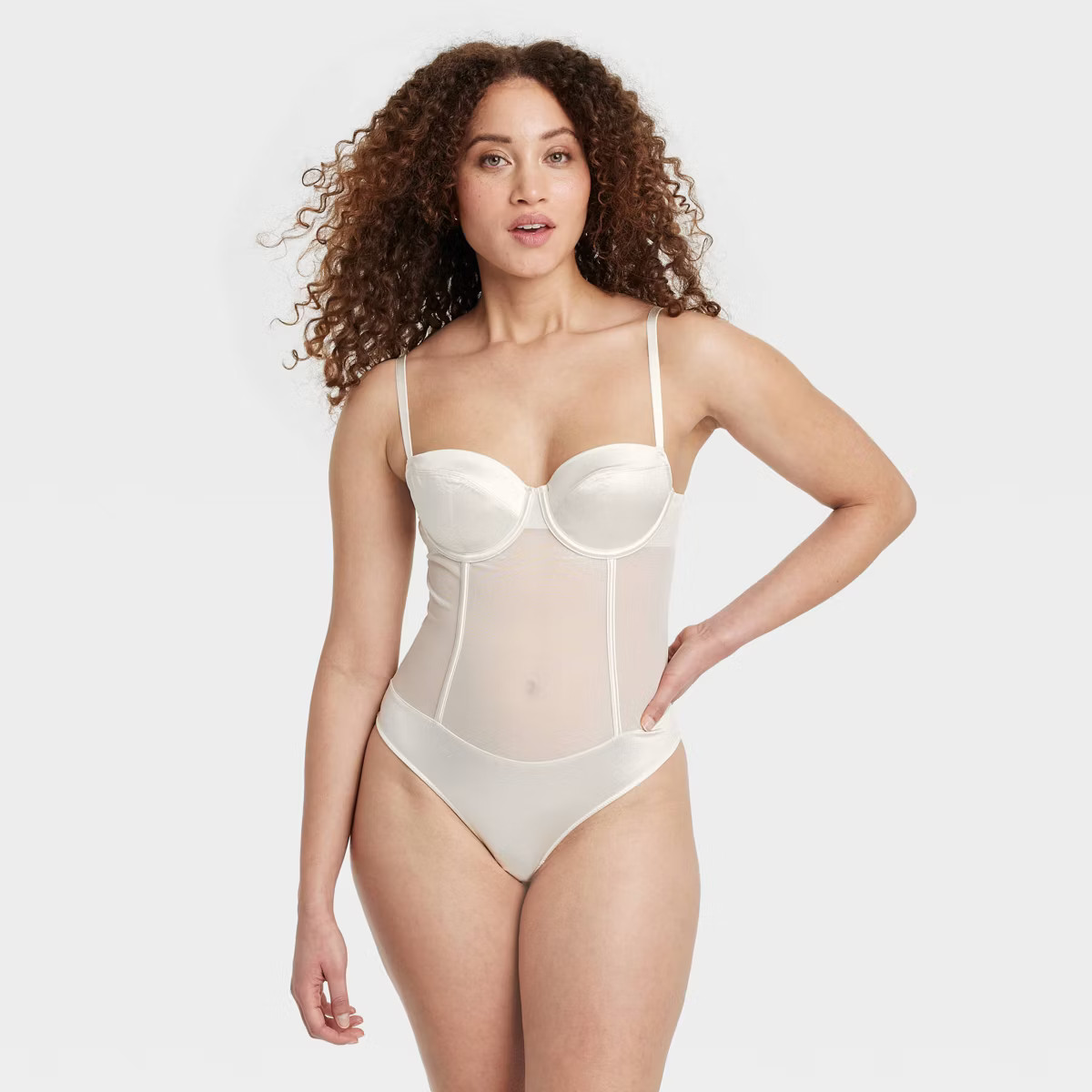Women's Satin and Mesh Lightly Lined Lingerie Bodysuit - Auden™ | Target