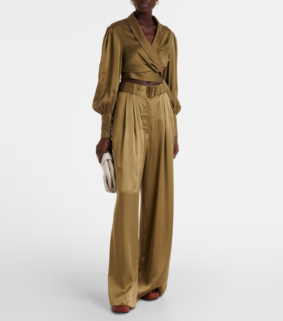 Tuck silk wide-leg pants | Mytheresa (UK)