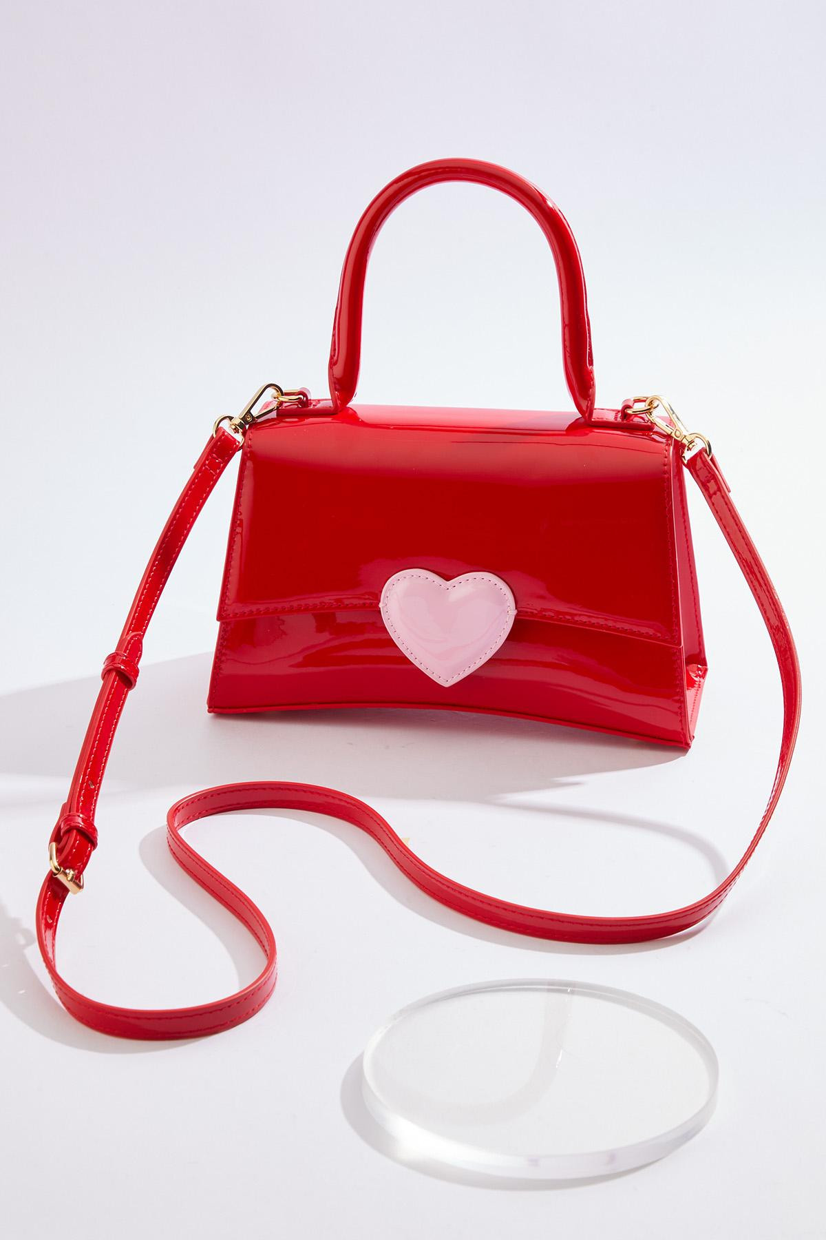Pink Heart Red Patent Crossbody | Cato Fashions