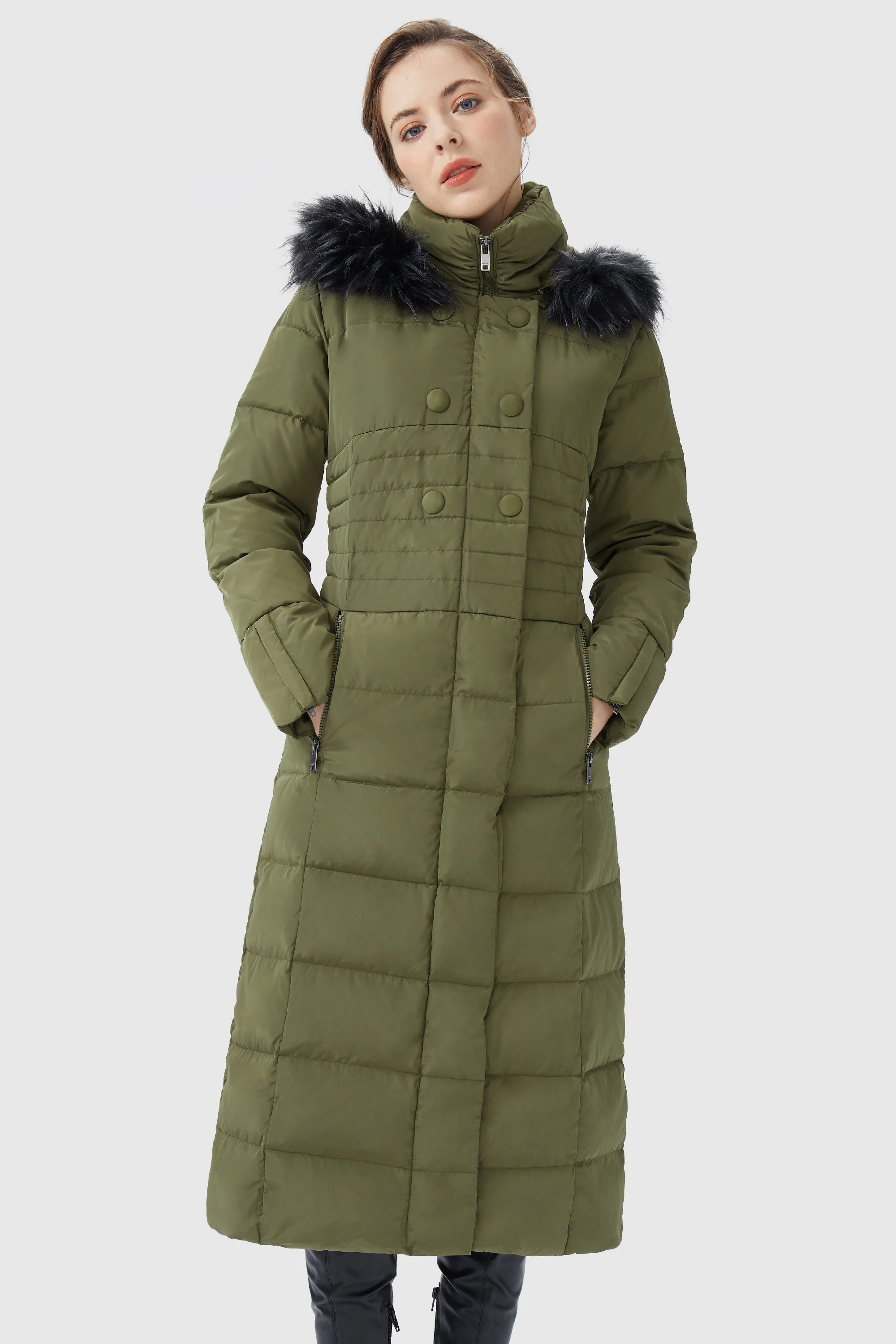 Orolay Women's Long Puffer Coat with Hood Fur | Orolay