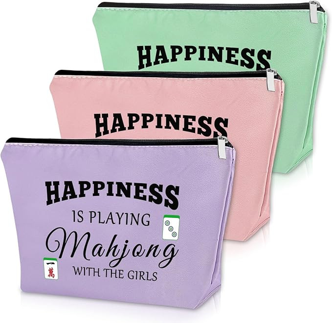 Sazuwu 3PCS Mahjong Gifts Makeup Bag Mahjong Lover Gift Mahjong Player Gift for Friend Mahjong Lu... | Amazon (US)