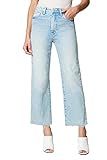 [BLANKNYC] Womens High Rise Straight Leg Light Wash Jean with Raw Hem Finish, Comfortable Pants &... | Amazon (US)