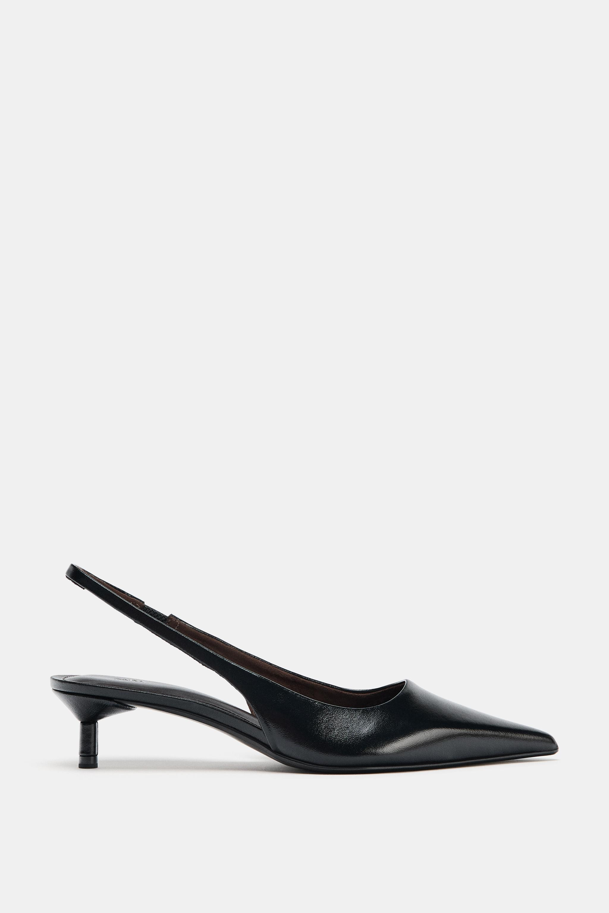 LEATHER SLINGBACK SHOES | Zara US