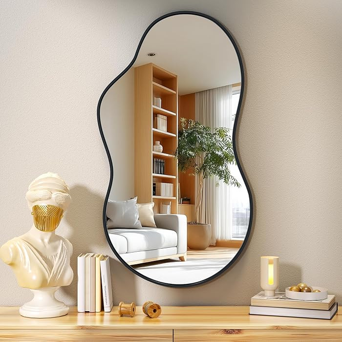 Hasipu Irregular Wall Mirror - 35"x20" Asymmetrical Mirror, Modern Decorative Mirrors for Living ... | Amazon (US)
