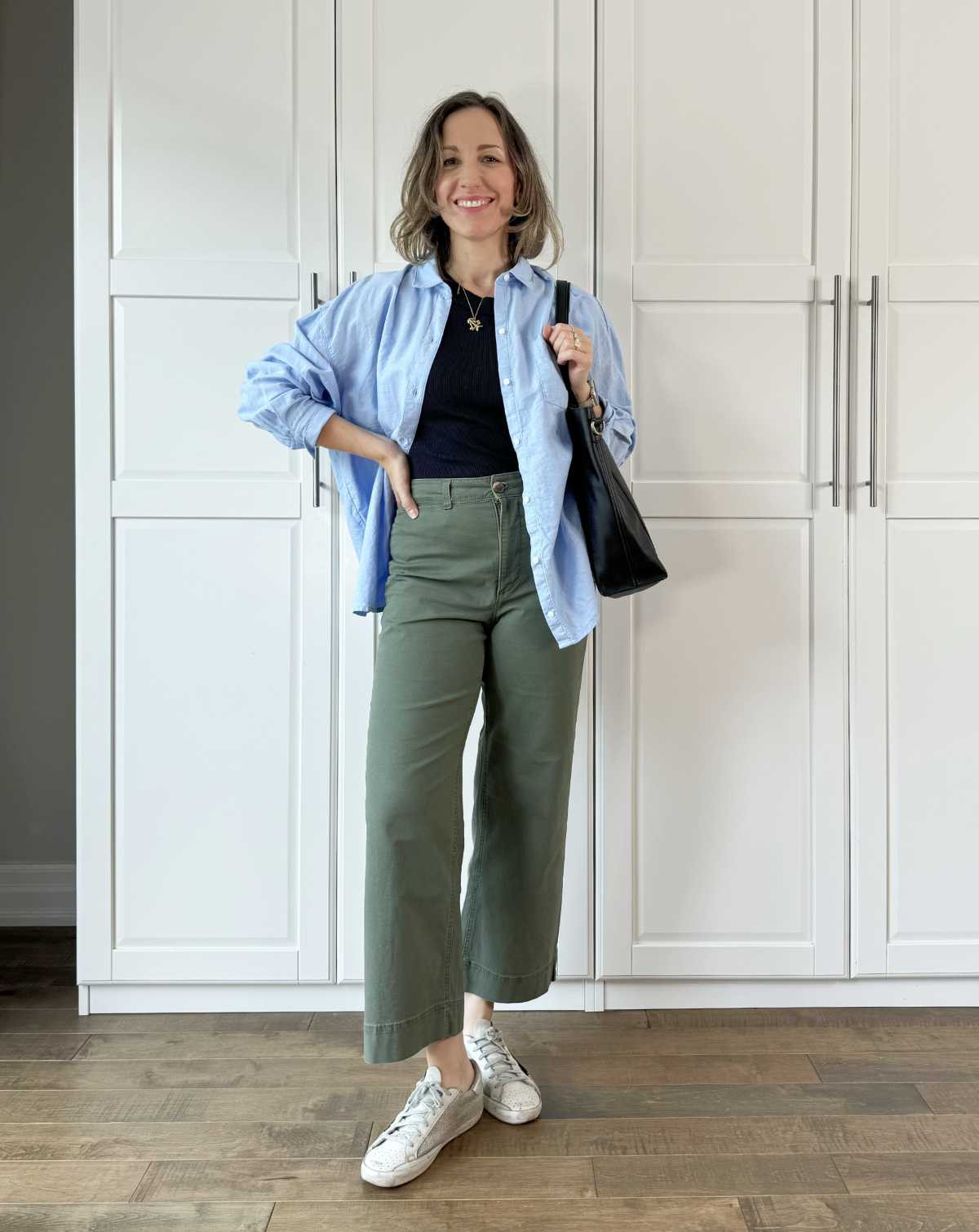 Olive green pants outfit for early fall 

#LTKOver40 #LTKSeasonal