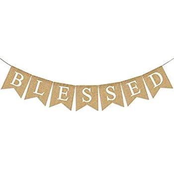 Blessed Banner Burlap Blessed Bunting Rustic Thanksgiving Decor Thanksgiving Banner Family Photo Pro | Walmart (US)