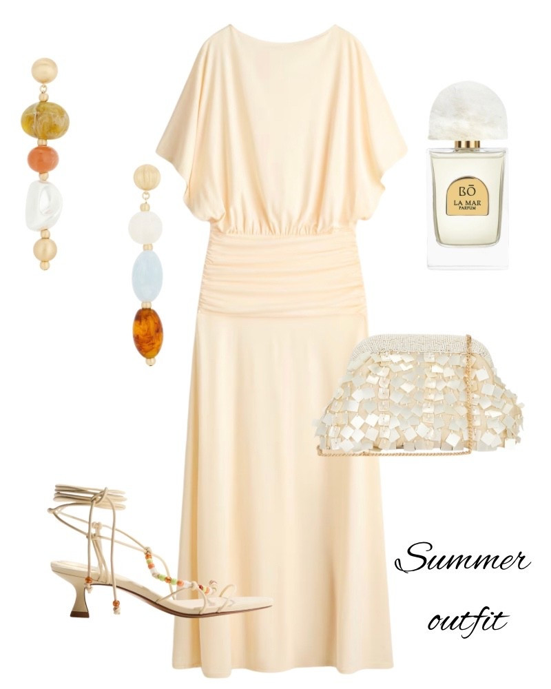 H&M dress, summer outfit idea, seashell clutch, beaded heels, earrings, designer, fragrance, date, night, resort, vacation, but yellow maxi dress.

#LTKSaleAlert #LTKMothersDay #LTKBeauty