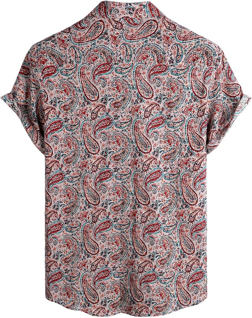 VATPAVE Mens Casual Hawaiian Shirts Short Sleeve Button Down Beach Shirts Tropical Floral Shirts | Amazon (US)