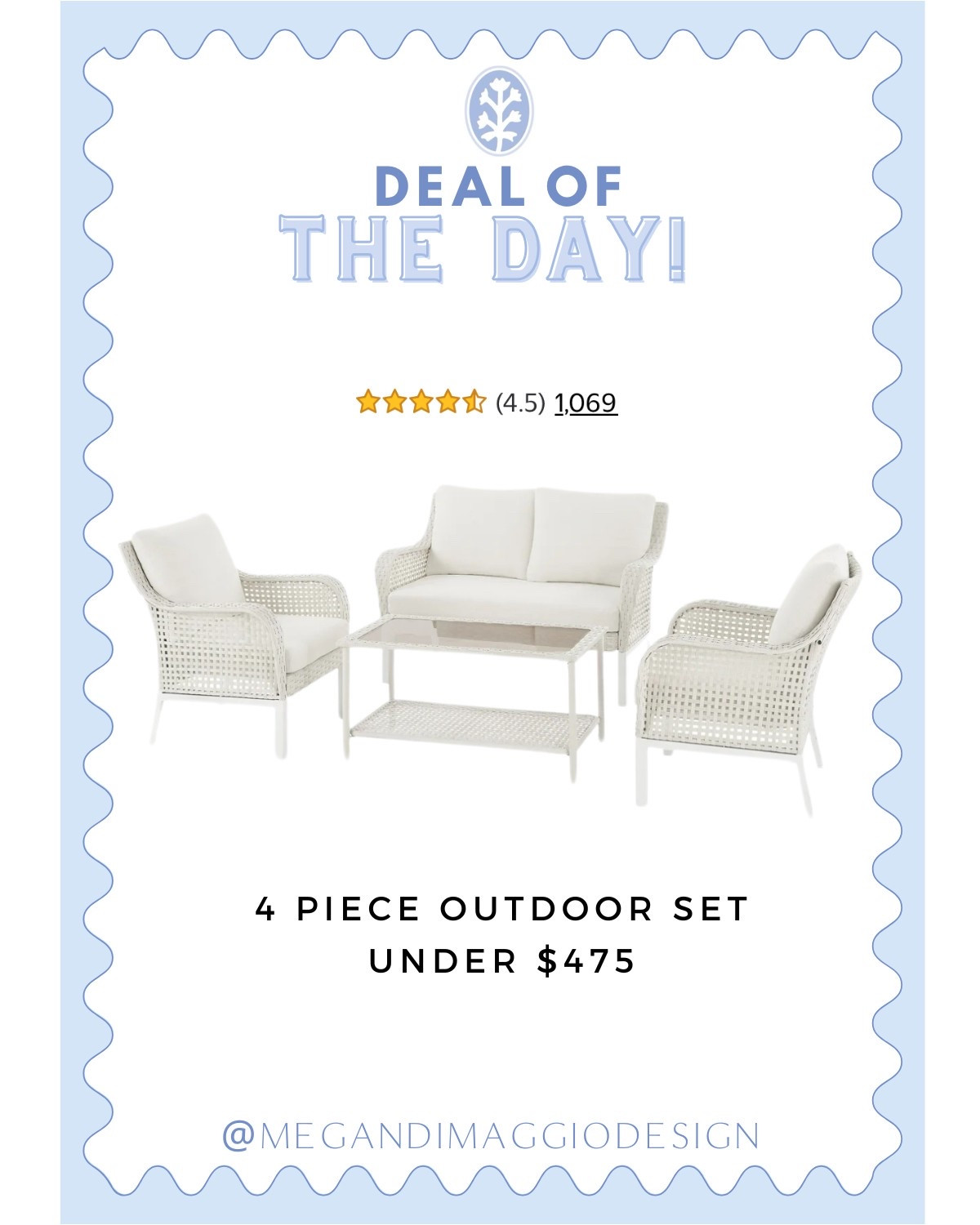 New white wicker outdoor patio set find that’s such a great deal!! Snag this 4 piece set for under $500 🤯🙌🏻 Highly rated too!!

#LTKSeasonal #LTKHome #LTKFamily
