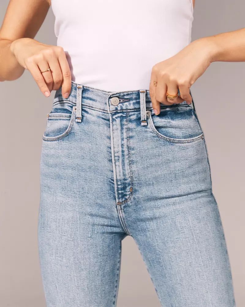 Belted Ultra High Rise Super Skinny Ankle Jeans | Abercrombie & Fitch US & UK
