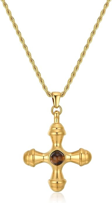NUZON Sunburst Heart / 2-Tone Interlocking/CZ Evil Eye/Single Pearl/Love Heart Pendant Necklace f... | Amazon (US)