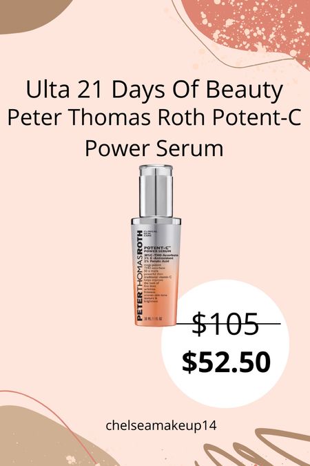 Ulta 21 Days Of Beauty // Peter Thomas Roth Potent-C Power Serum 

#LTKsalealert #LTKbeauty