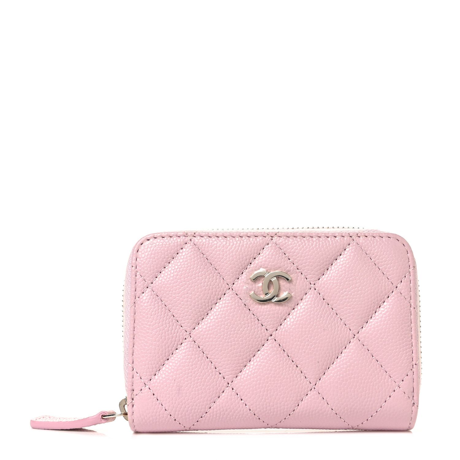 CHANEL Caviar Quilted Zip Coin Purse Light Pink | FASHIONPHILE | Fashionphile