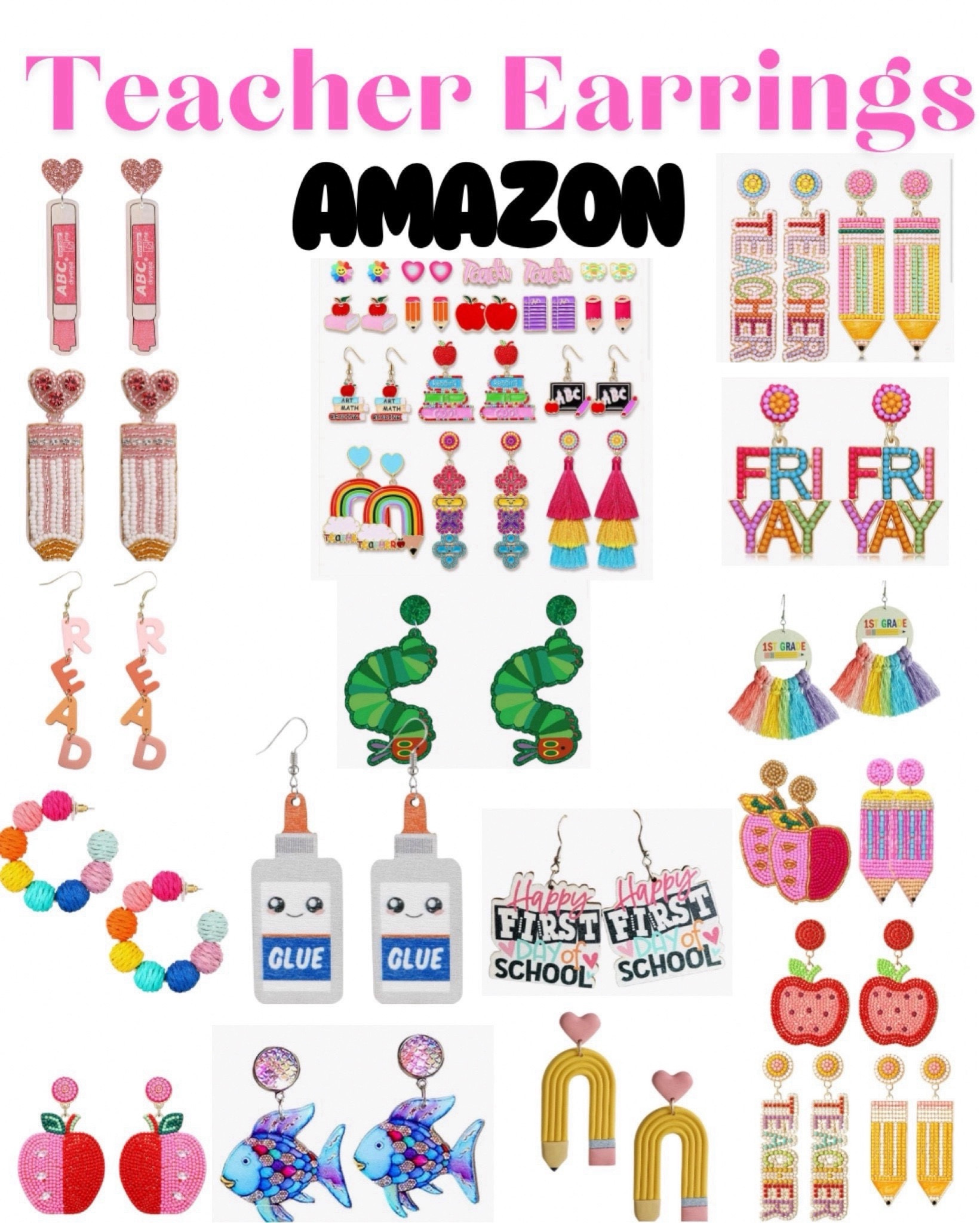 Teacher earrings from Amazon. Teacher accessories. Teacher style. Pencil earrings. Teacher finds from Amazon. Teacher finds. Cute teacher. Fun teacher. 

#LTKFindsUnder50 #LTKBacktoSchool #LTKStyleTip